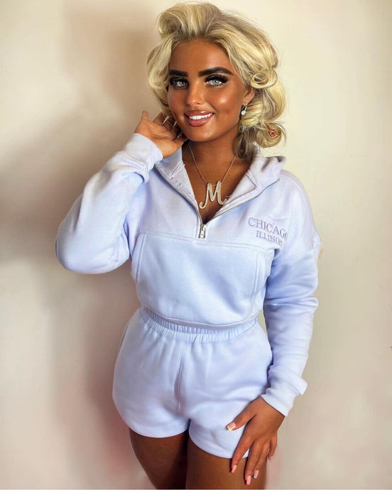 CHICAGO LILAC Hoodie and matching shorts Two Piece set (Next Day Delivery)