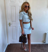 ROSE  Blue Tweed Two Piece Set  Next Day Delivery available