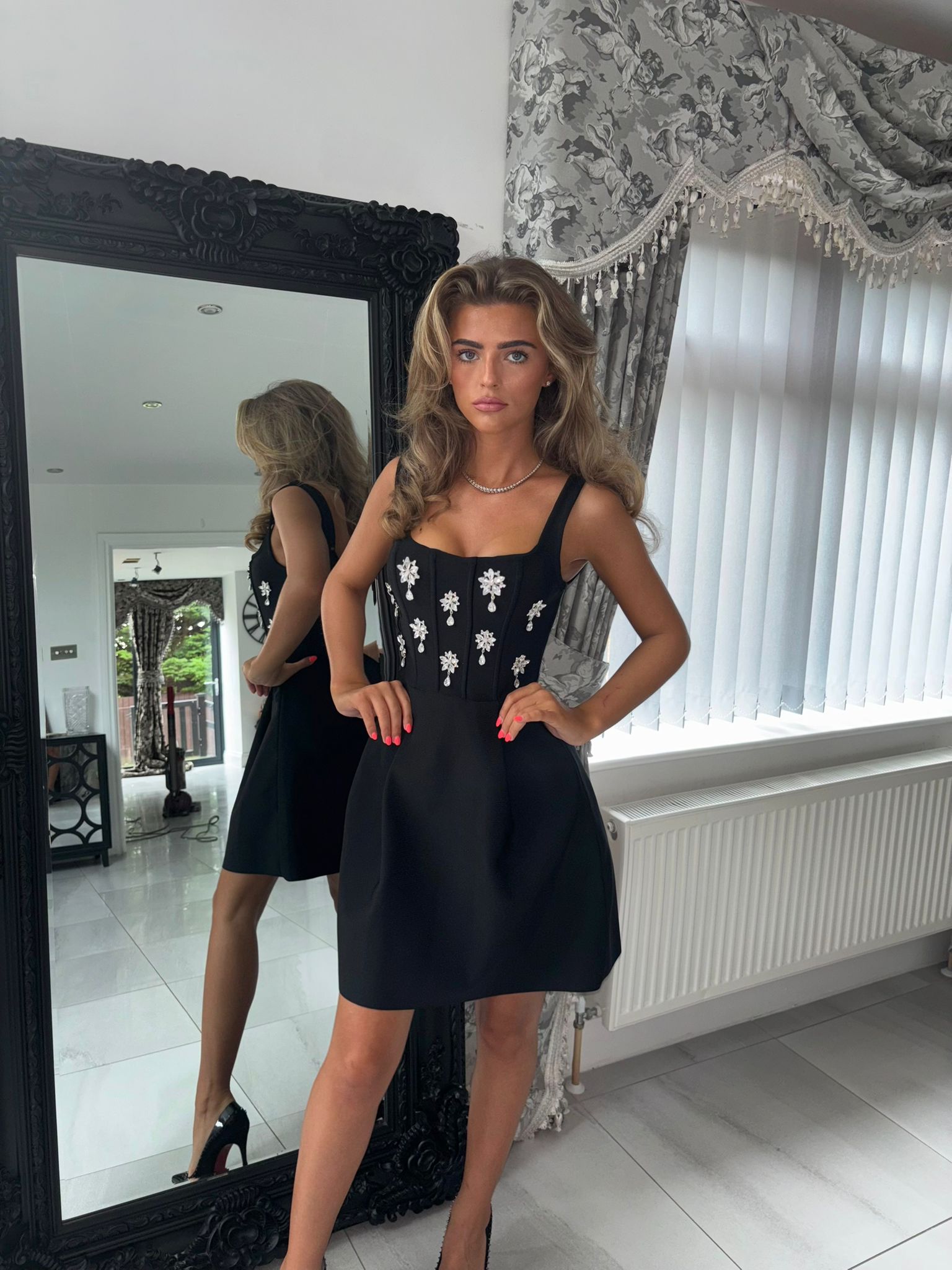 ZARA Black  Diamond Bandage dress ( Next Day Delivery )