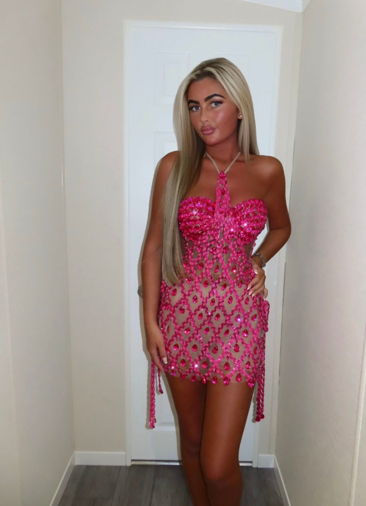 LILLY PInk Diamond Stud Dress next day delivery available