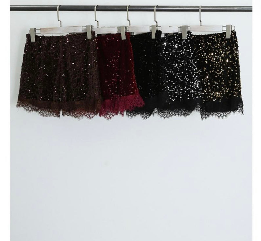 Lace Sequin shorts Next Day Delivery Available