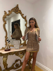 NANCY Golden Brown Dress and Jacket Set ( Next Day Delivery )