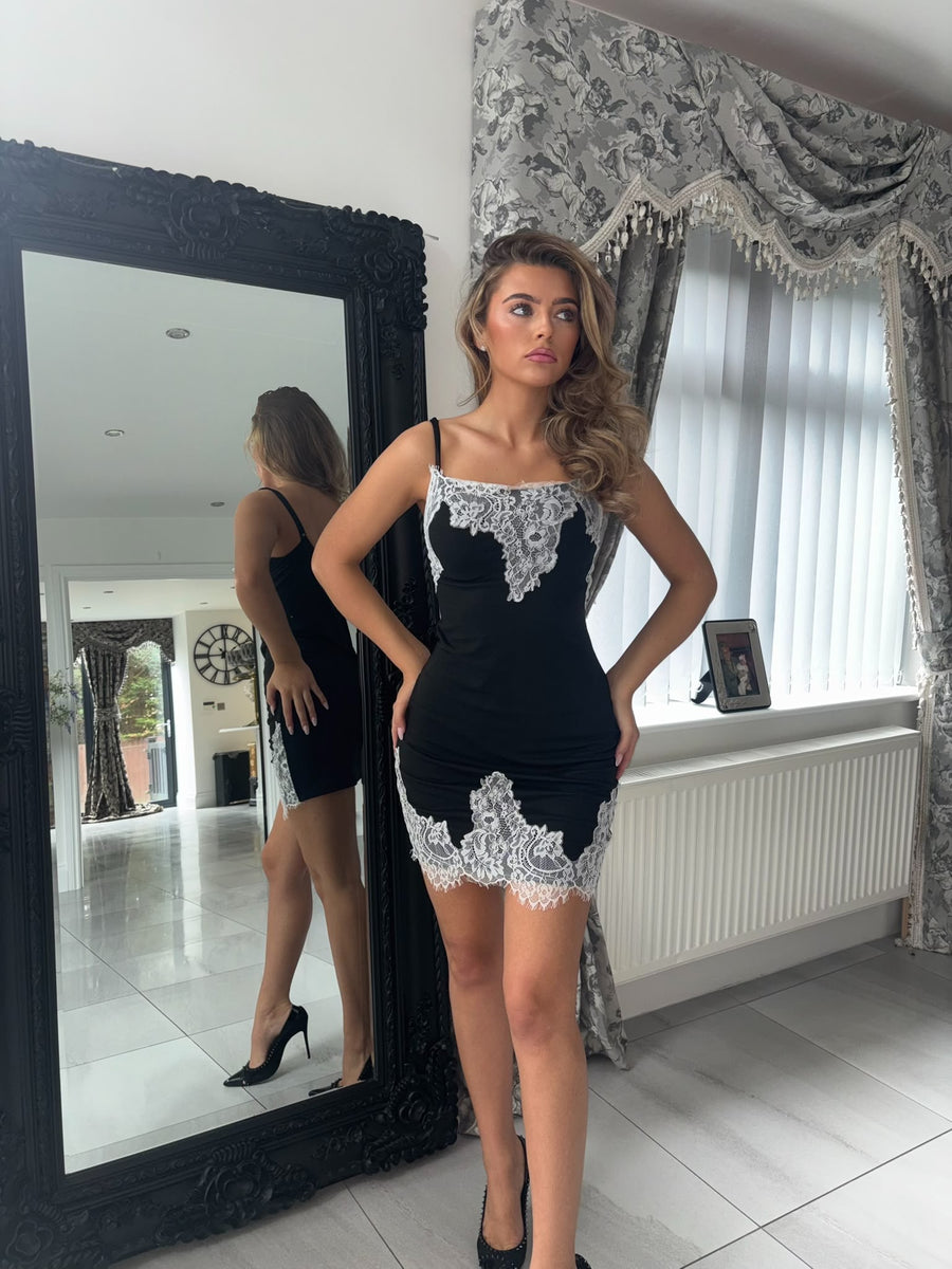 ABBIE black Dress Lace  Next Day Delivery Available