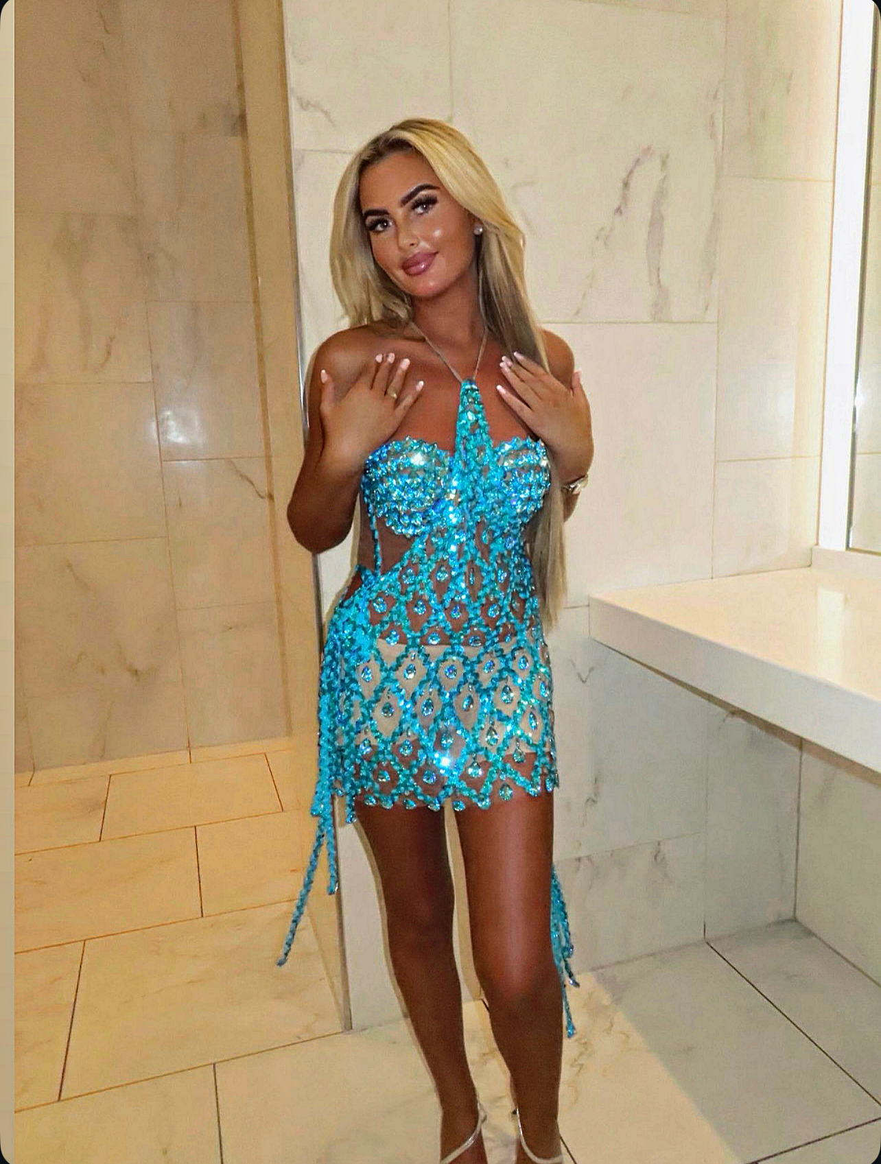 LILLY Blue Diamond Stud Dress