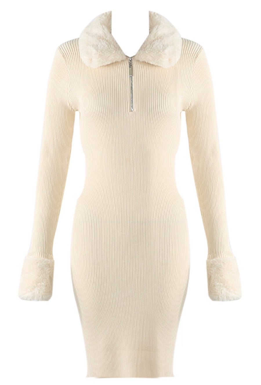 TILLY Faux Fur Knit Dress  Dress Next Day Delivery