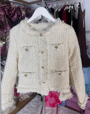LILY White and Gold Blazer (Next Day Delivery Available)