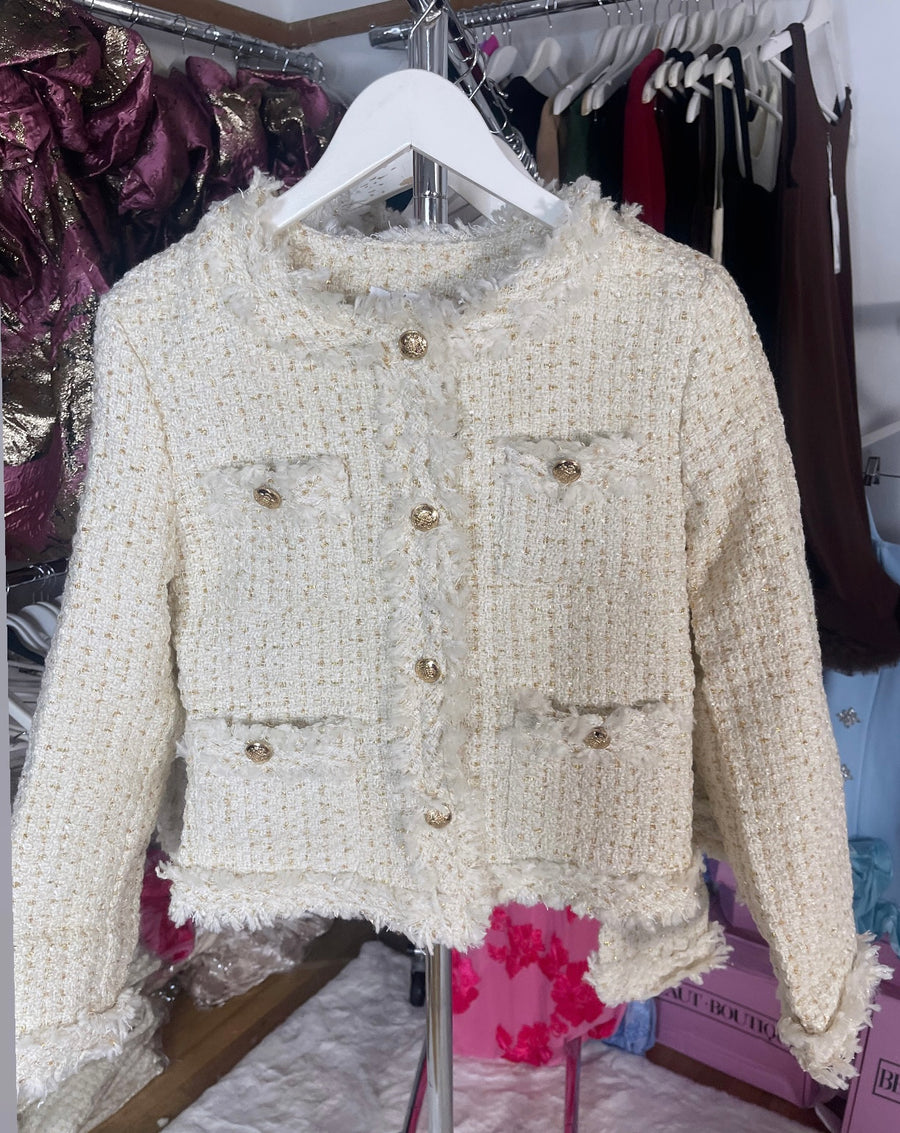LILY White and Gold Blazer (Next Day Delivery Available)