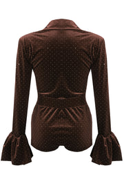 CHLOE Diamond Velvet Belted  Playsuit Next Day Delivery Available