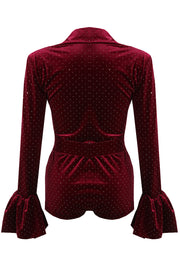 CHLOE Diamond Velvet Belted  Playsuit Next Day Delivery Available