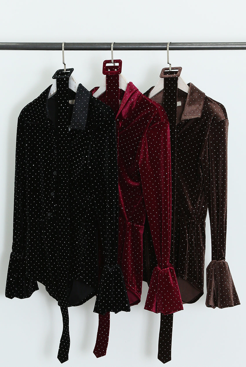 CHLOE Diamond Velvet Belted  Playsuit Next Day Delivery Available