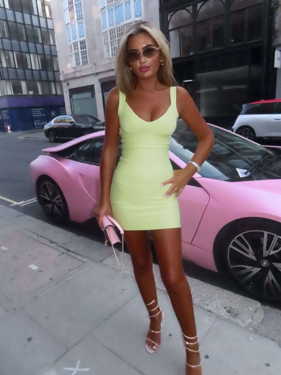 Yellow Bandage dress (Next Day Delivery Available )