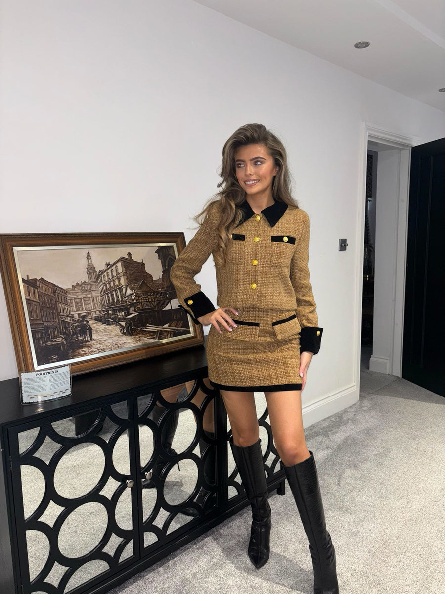 DULCIE Tweed Two Piece Set (Next Day Delivery Available )