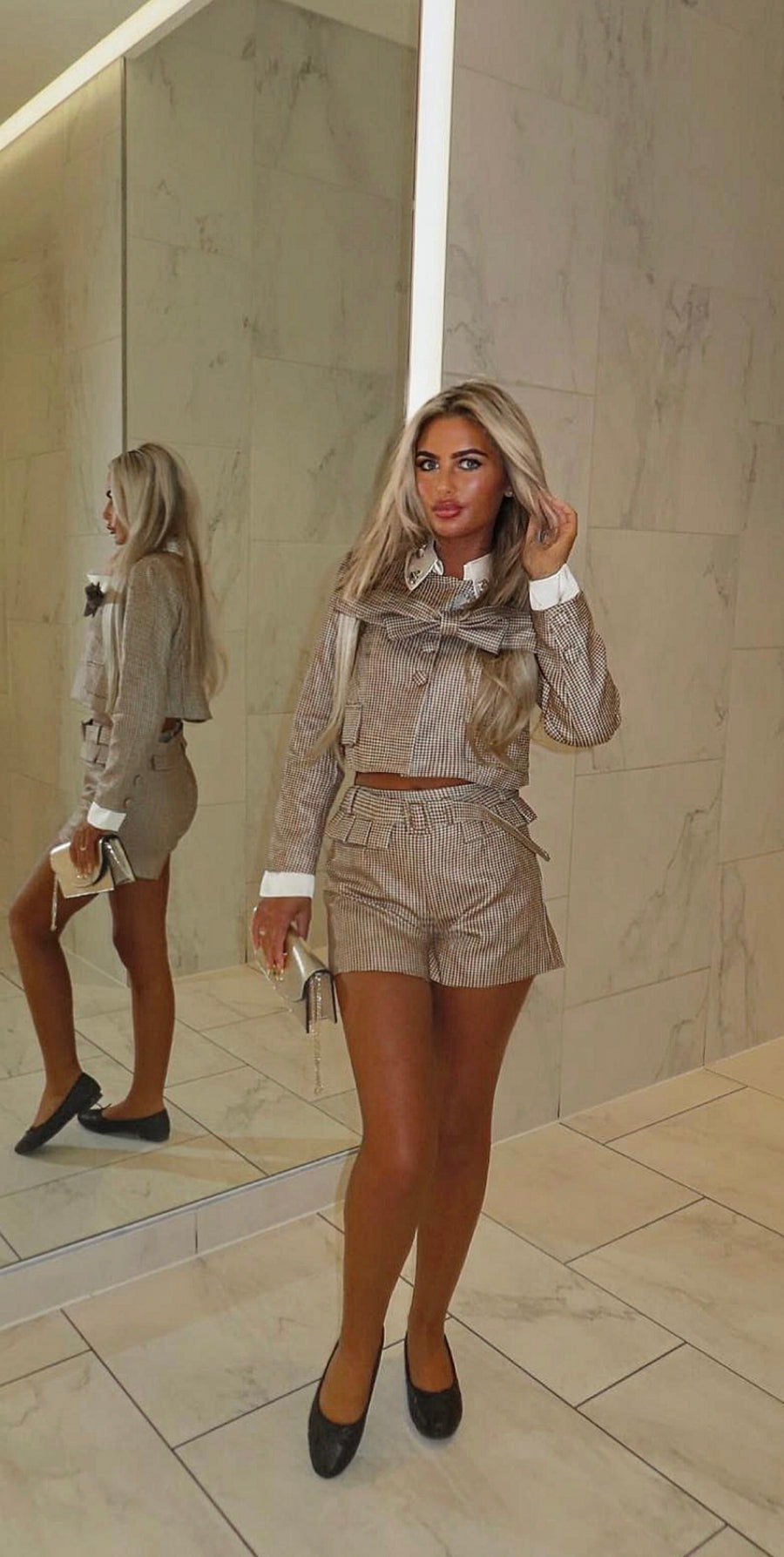 COURTNEY Check Two Piece Set Next Day Delivery Available