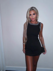 CINDY Black Diamond Stud Dress ( Next Day Delivery Available )