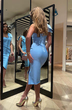 NINA Bow Baby Blue Bandage dress Delivery 3-5 days delivery due to high demand