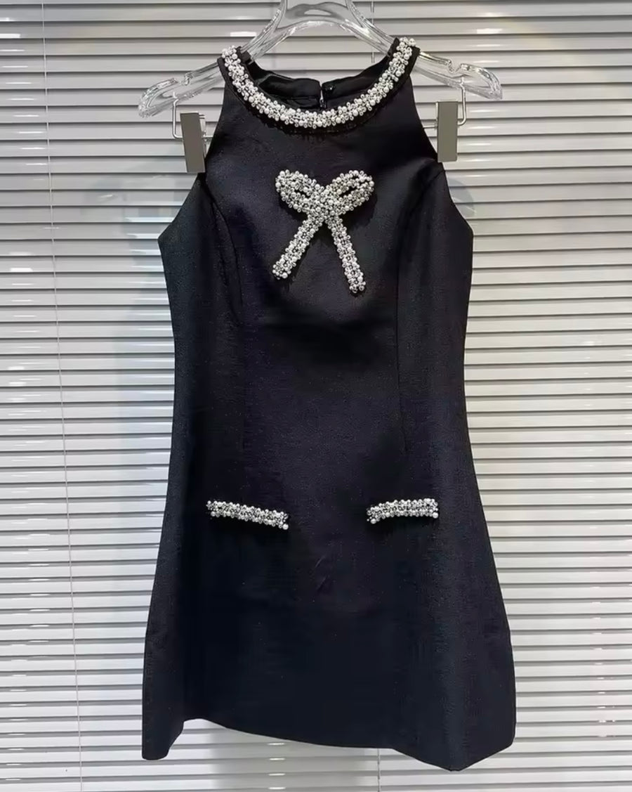 SOPHIA Black Bow Dress ( Next Day Delivery Available )