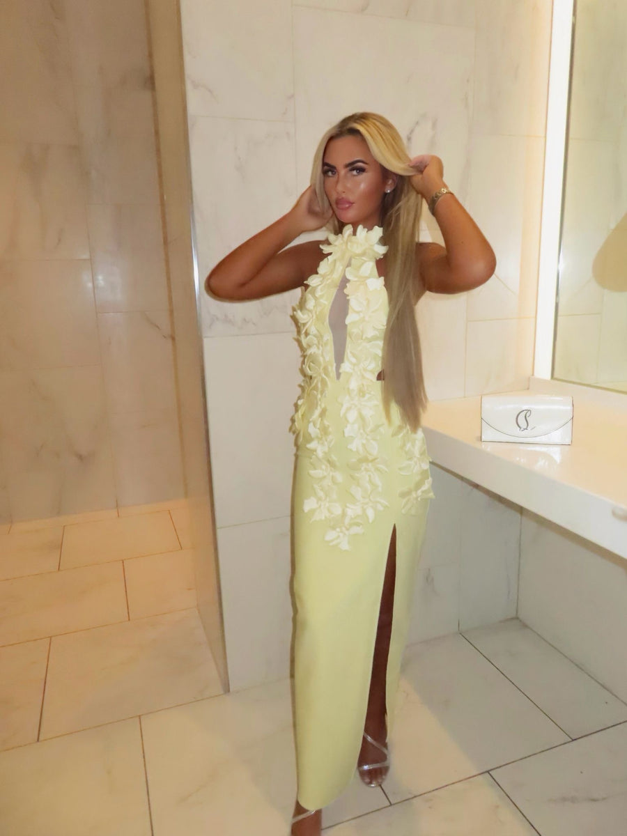 Yellow maxi  Bandage dress (Next Day Delivery Available )