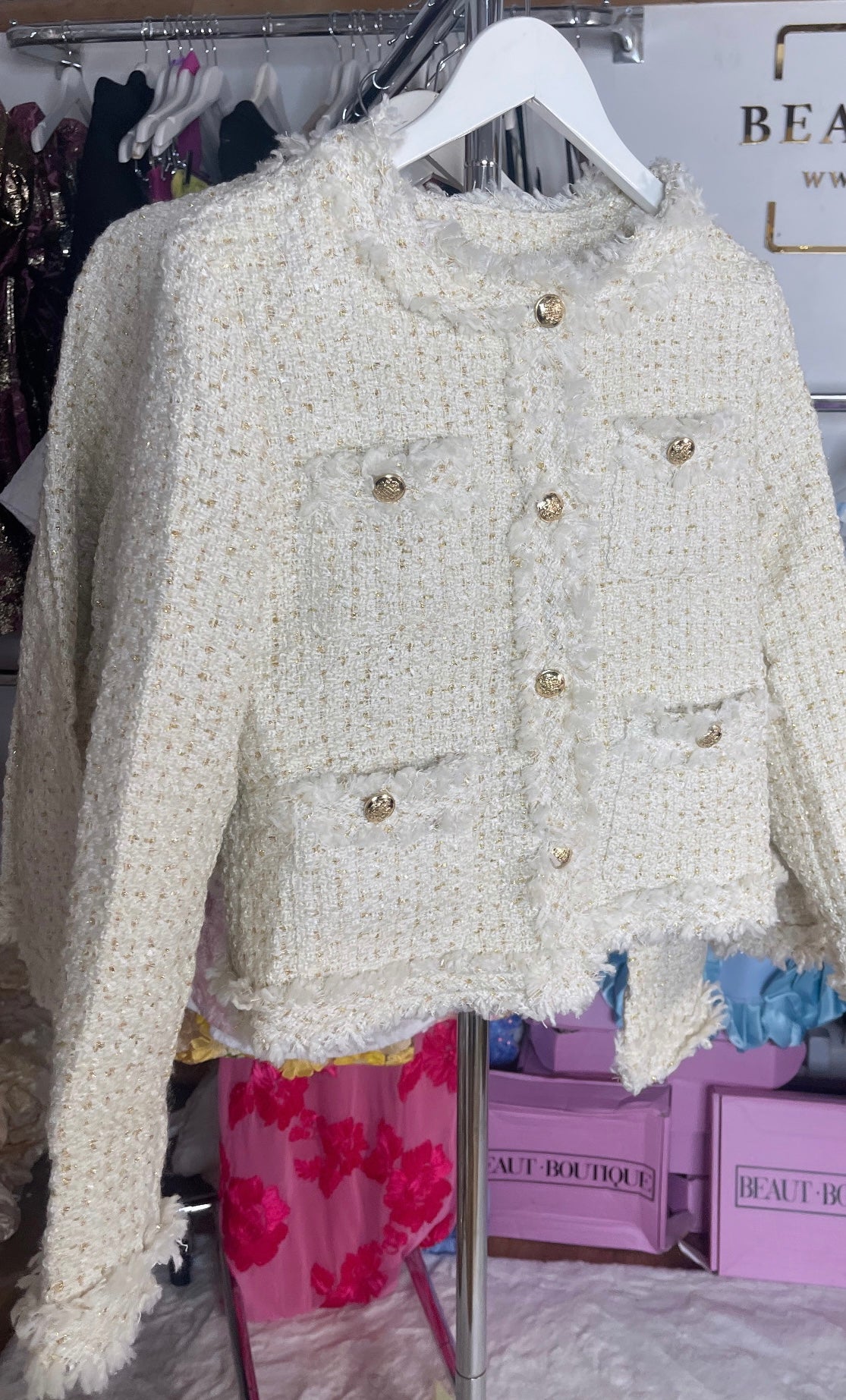 CINDY White Blazer Next Day Delivery