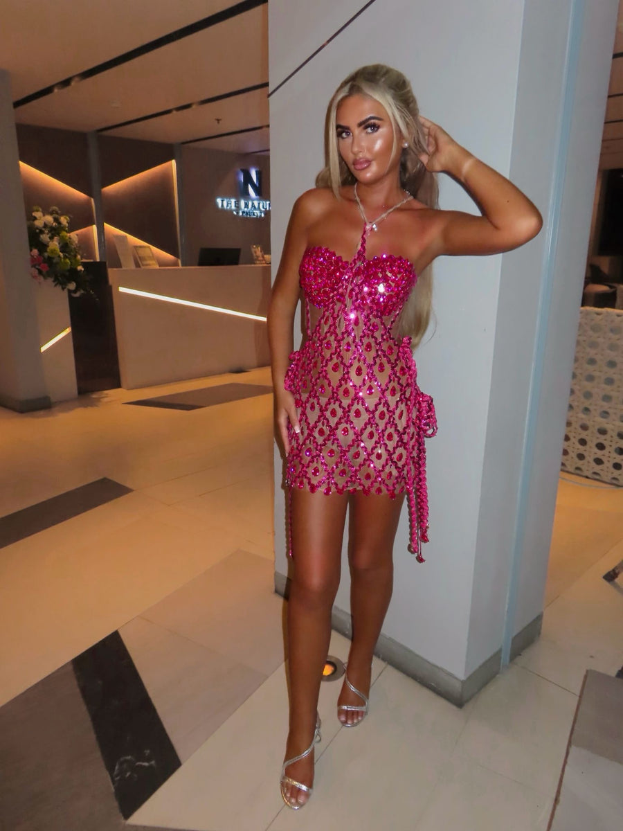 LILLY PInk Diamond Stud Dress next day delivery available (Copy)