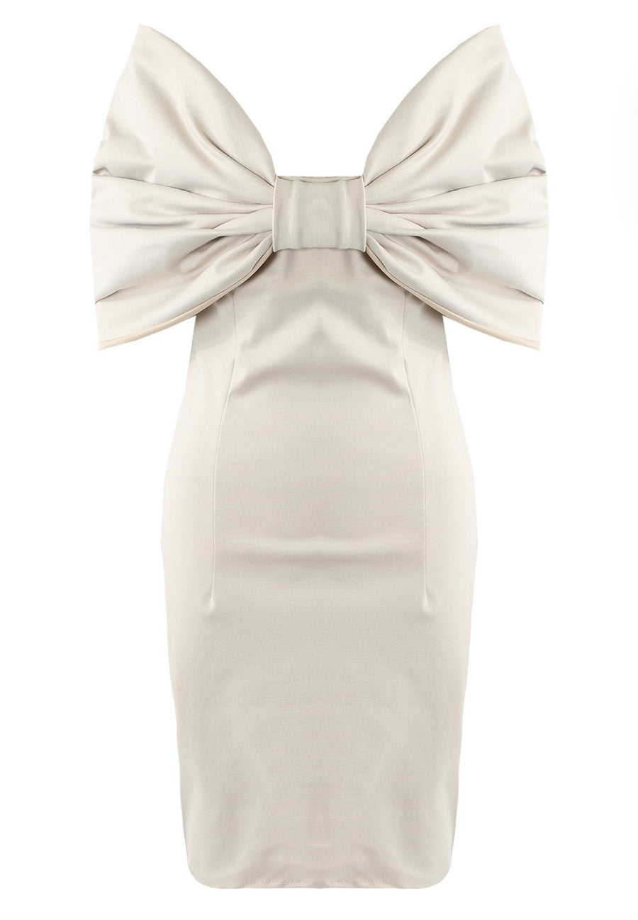 BOW TIFFANY Beige Dress Next Day Delivery