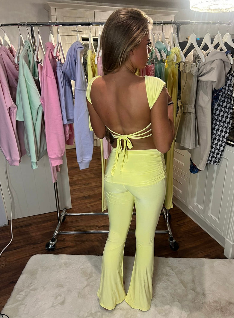 LEAH Tie up Lemon Yellow  Two Piece  (Next day delivery available )