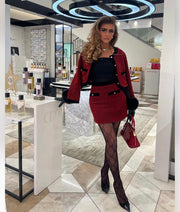 DULCIE Tweed Two Piece Set next day delivery