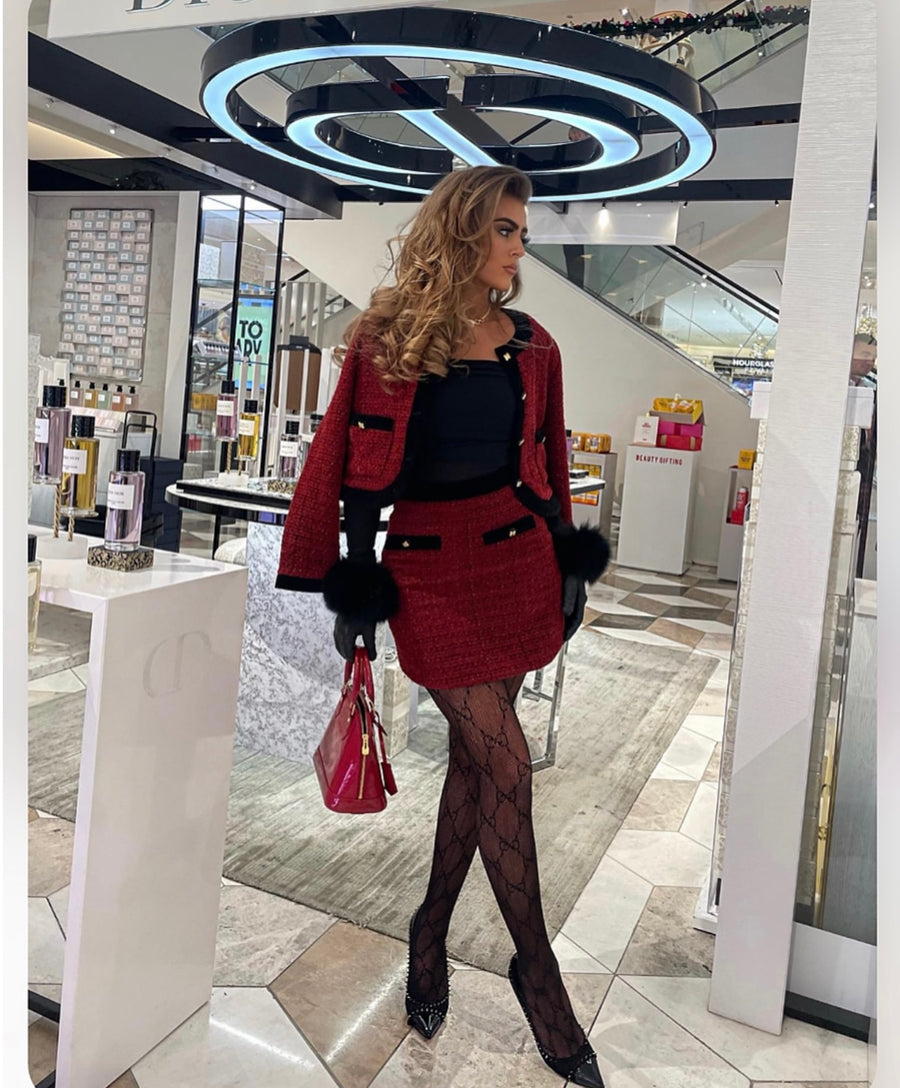 DULCIE Tweed Two Piece Set next day delivery