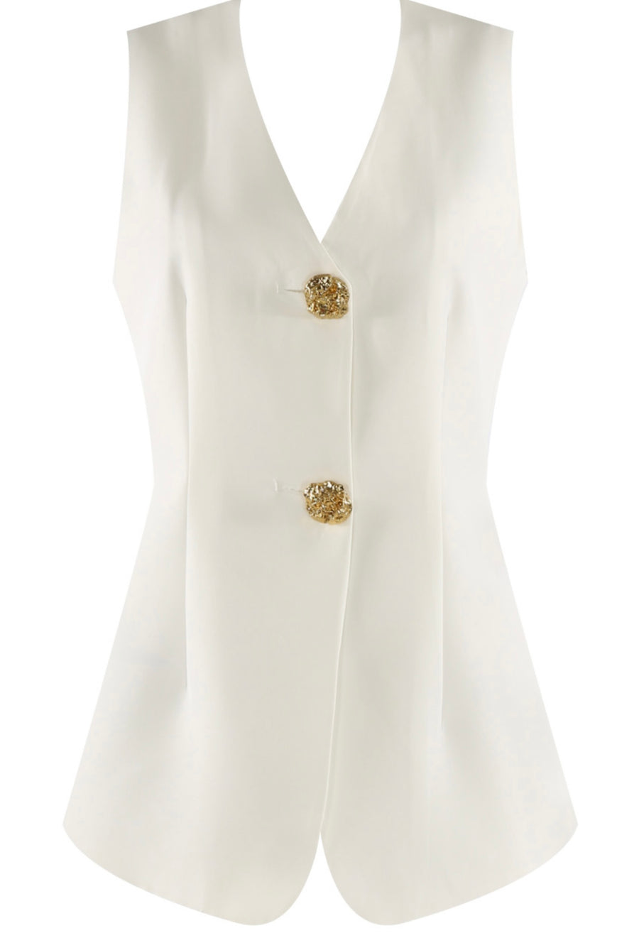 TALLULAH Button Waistcoat Top  (Next Day Delivery Available)