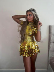 STEFFIE Gold Sequin  Dress ( Delivery On this item is 3-5 days due to high demand )