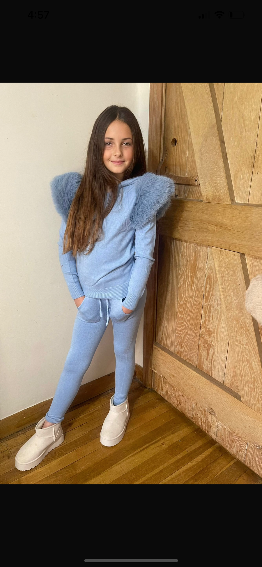 Blue Faux Fur Tracksuit MIni (kids) Faux Fur Pink