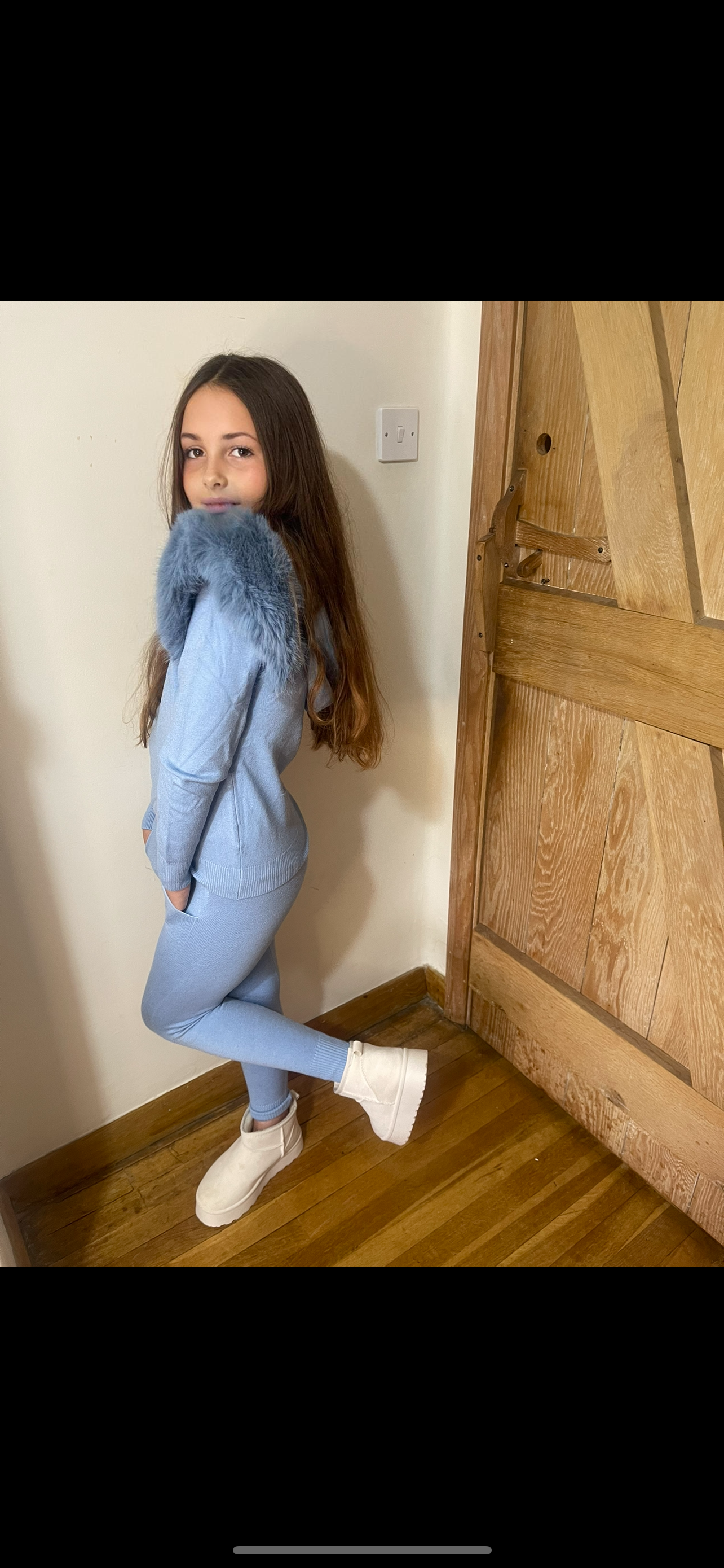 Blue Faux Fur Tracksuit MIni (kids) Faux Fur Pink