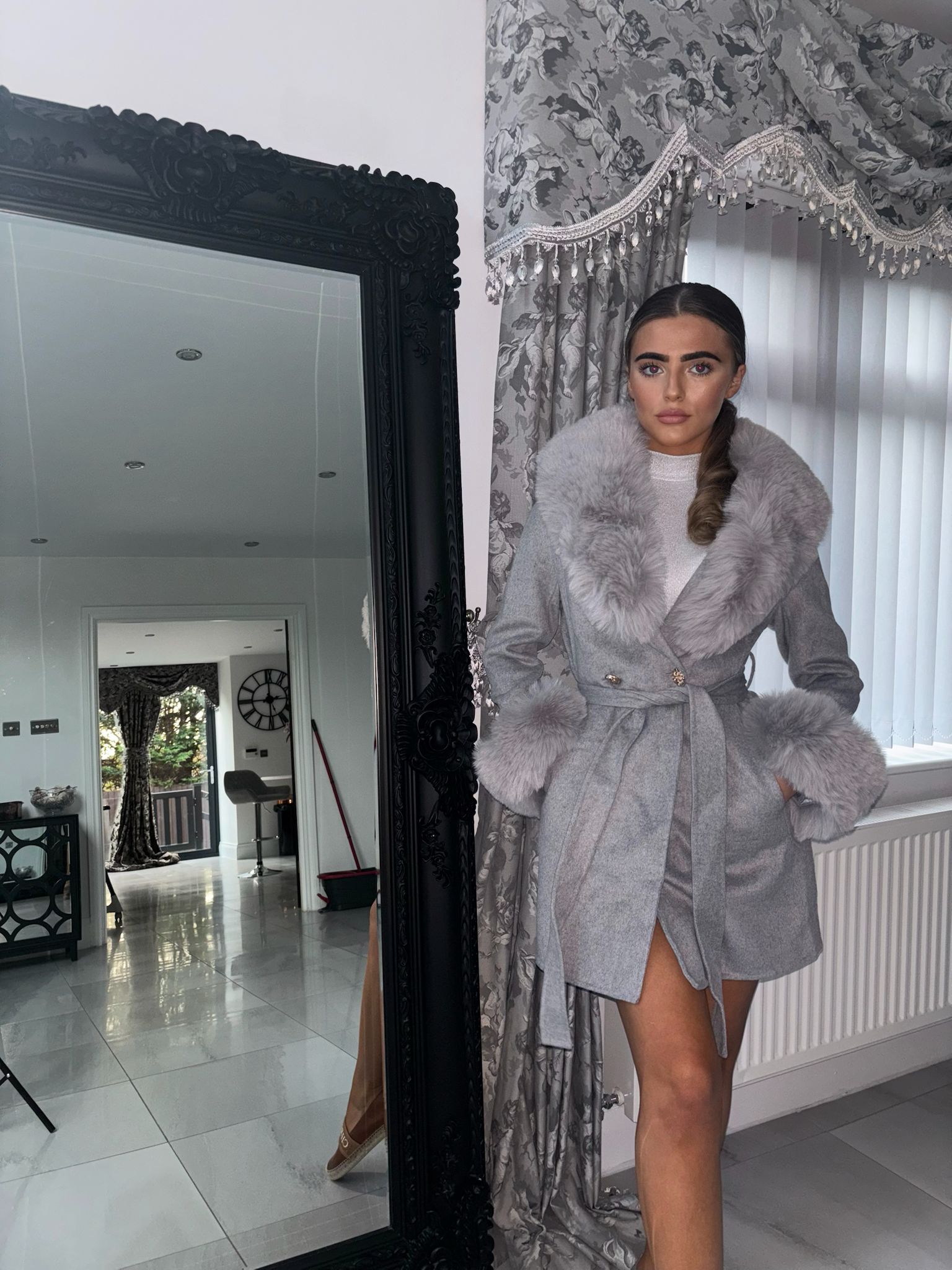 LEXI Faux fur Coat  Handmade Design next day delivery)