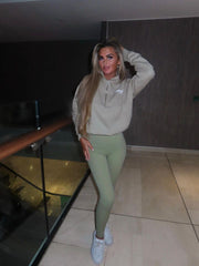 SAN DIEGO  Kaki Green Jumper  and Leggings Set Next Day Delivery