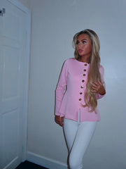 EllA Button Long Sleeve  Top  (Next Day Delivery Available)