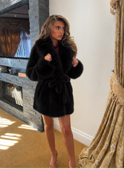 CAPRICE Black  Faux Fox Fur  Coats (Next Day delivery )