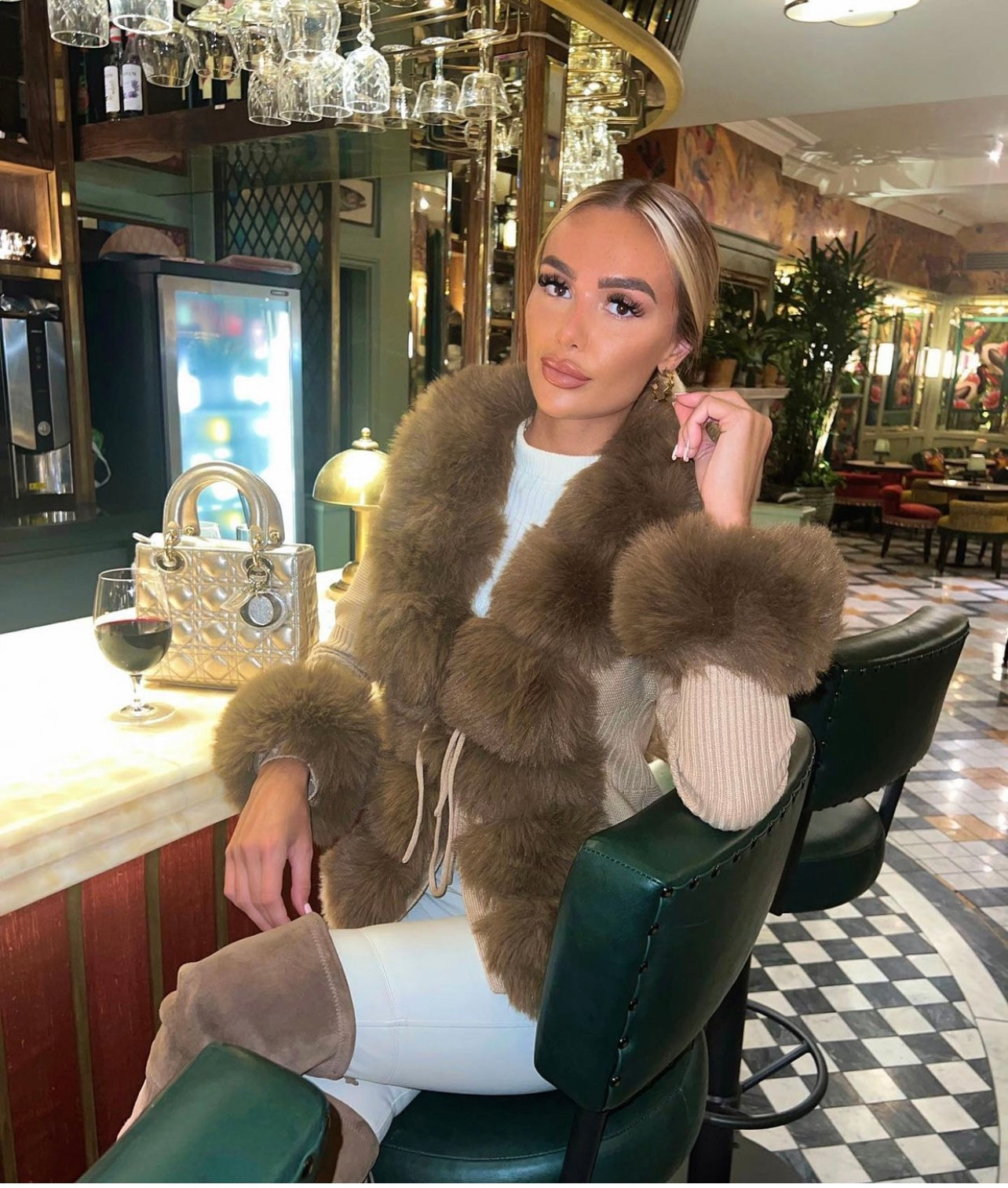 Faux fur cardigan best sale