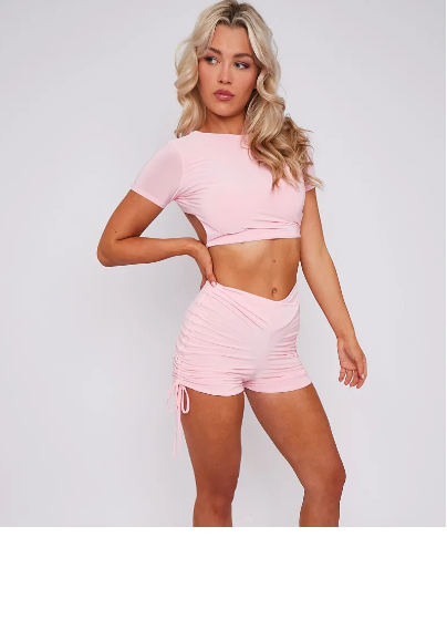 LEAH Tie up PINK MINI Two Piece  (Next day delivery available )