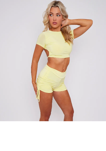 LEAH Tie up Yellow  MINI Two Piece  (Next day delivery available )