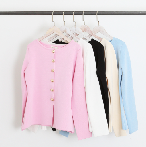 EllA Button Long Sleeve  Top  (Next Day Delivery Available)