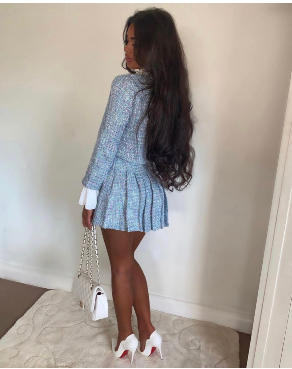 ELSA Blue Tweed Three Piece Set next day delivery