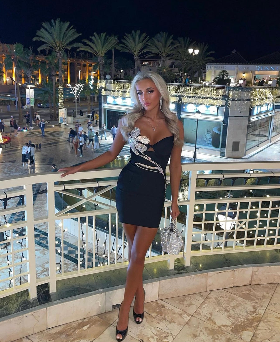 MORGAN Black Diamond Bandage dress