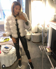 MILLIE Light Grey Faux Fox fur jacket