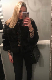 MILLIE Black  Faux Fox fur jacket